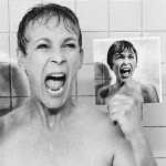 J.L.Curtis con la foto della madre nella scena del film Psyco