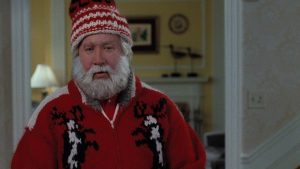 Il Babbo Natale di Disney's The Santa Clause, in primo piano, dopo aver subito la trasformazione