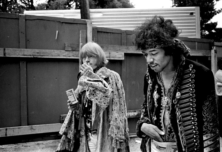 Brian Jones and Jimi Hendrix at Monterey Pop Festival June 1967
