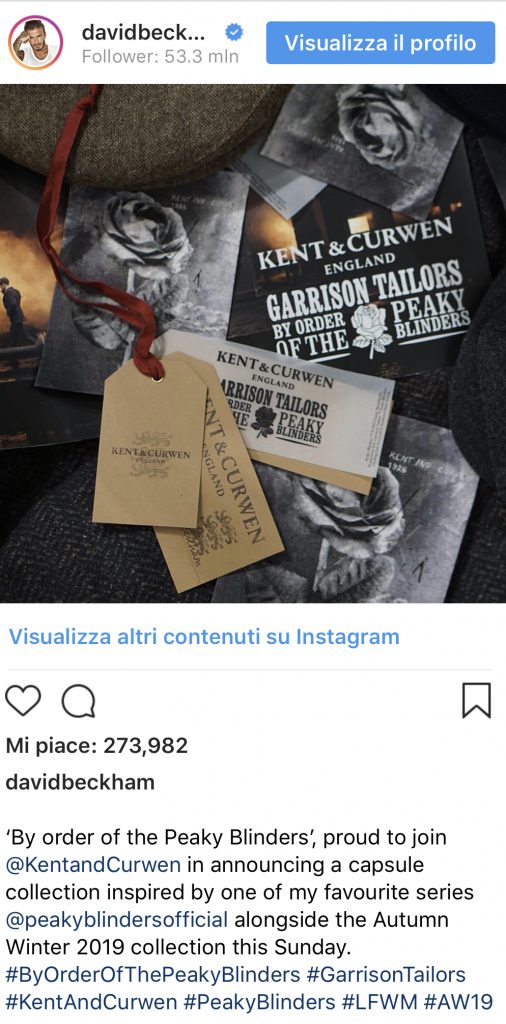 Peaky Blinders: David Beckham crea una linea d'abbigliamento dedicata alla serie