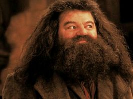 Robbie Coltrane nei panni di Hagrid in Harry Potter