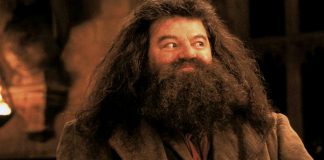 Robbie Coltrane nei panni di Hagrid in Harry Potter