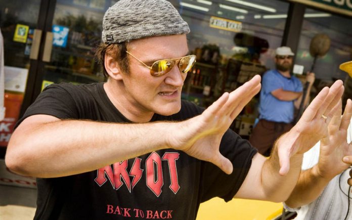 Quentin Tarantino sul set