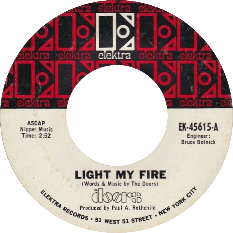 Light My Fire by The Doors US vinyl Side A 1967 re pressing copy 1