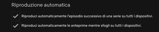 disabilitare la riproduzione automatica su Netflix