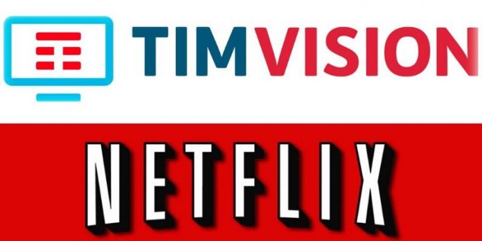 Tim Vision e Netflix, i rispettivi loghi