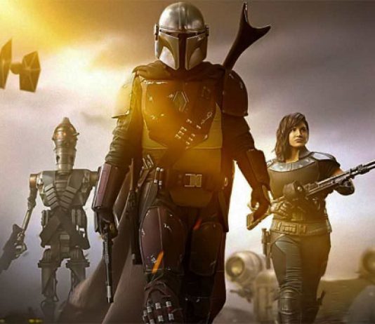 Mando, Cara Dune e IG-11 nel poster di The Mandalorian