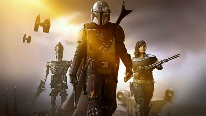 Mando, Cara Dune e IG-11 nel poster di The Mandalorian