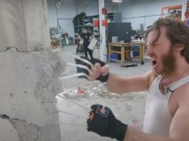 wolverine, artigli, cemento, video