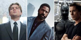 Leonardo DiCaprio, John David Washington e Christian Bale nei film di Christopher Nolan