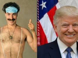 borat, trump