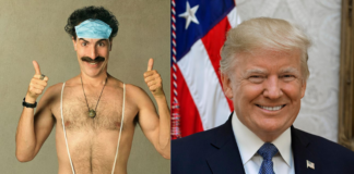 borat, trump