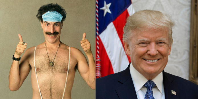 borat, trump