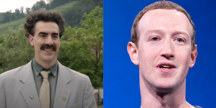 sacha baron cohen, mark zuckerberg