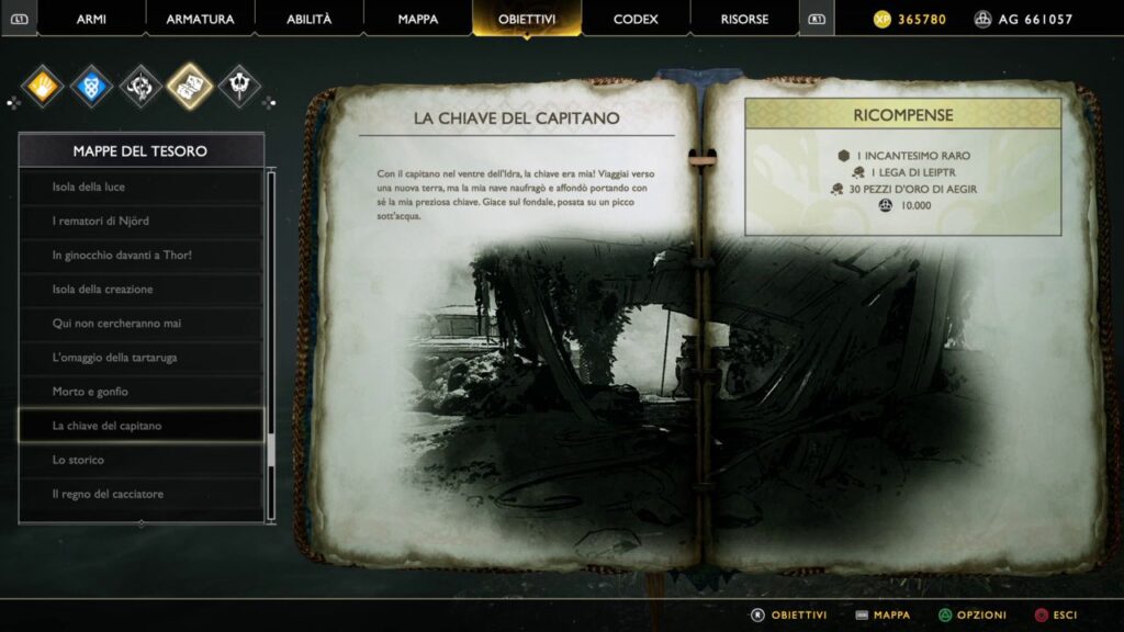 god of war mappa del capitano