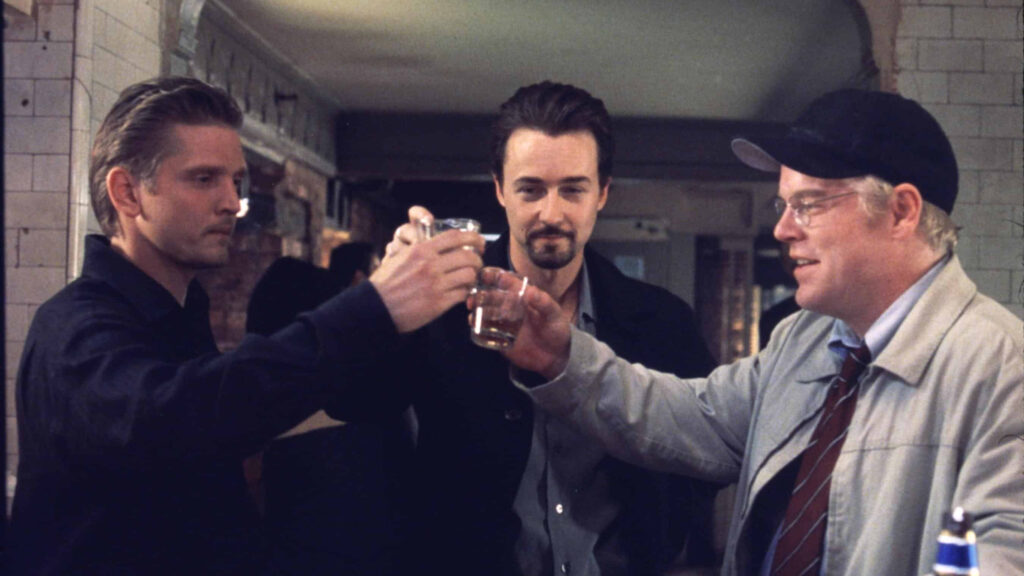 philip seymour hoffman edward norton and barry pepper in 25th hour 2002 large picture