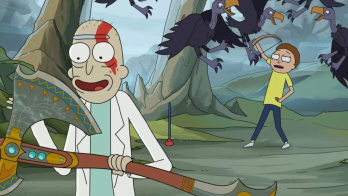 god of war, rick e morty