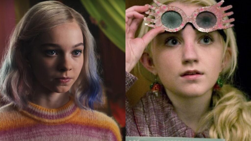 mercoledì, luna lovegood, enid, harry potter