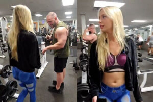 Influencer va in palestra con i pantolini dipinti [VIDEO]