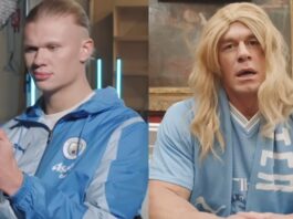 Haaland e Cena nello spot del tour USA del Man City