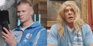 Haaland e Cena nello spot del tour USA del Man City