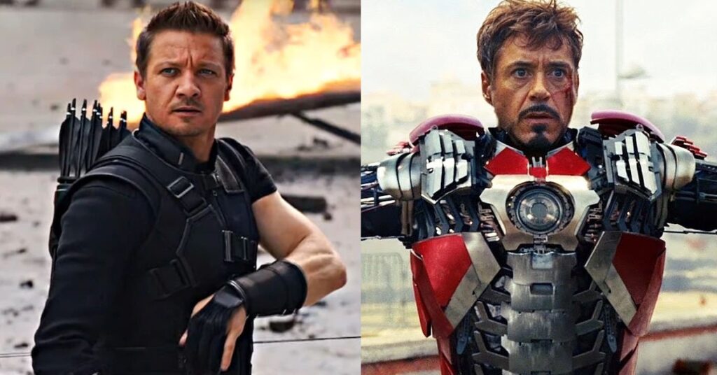 Occhio di Falco Jeremy Renner e Iron Man Robert Downey Jr