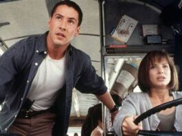 Sandra Bullock e Keanu Reeves in "Speed"