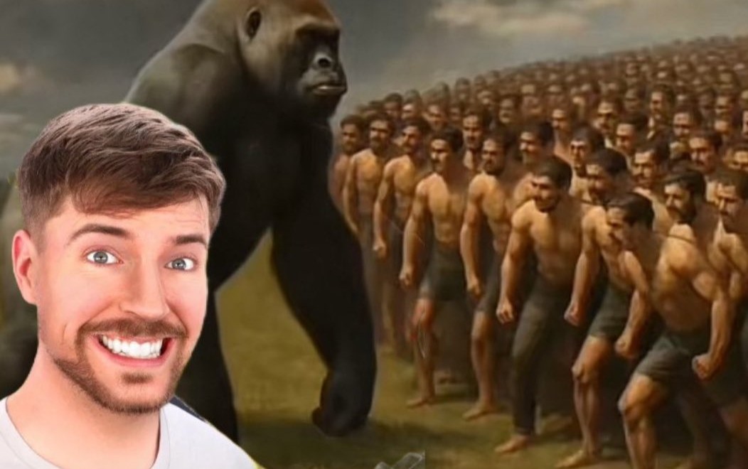 MrBeast: “100 uomini contro un gorilla”, PETA insorge