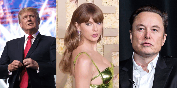 donald trump, elon musk, taylor swift